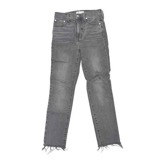 MADEWELL The Perfect Vintage Jeans Charcoal Distressed Frayed Hem Women's Sz25 - Picture 1 of 13